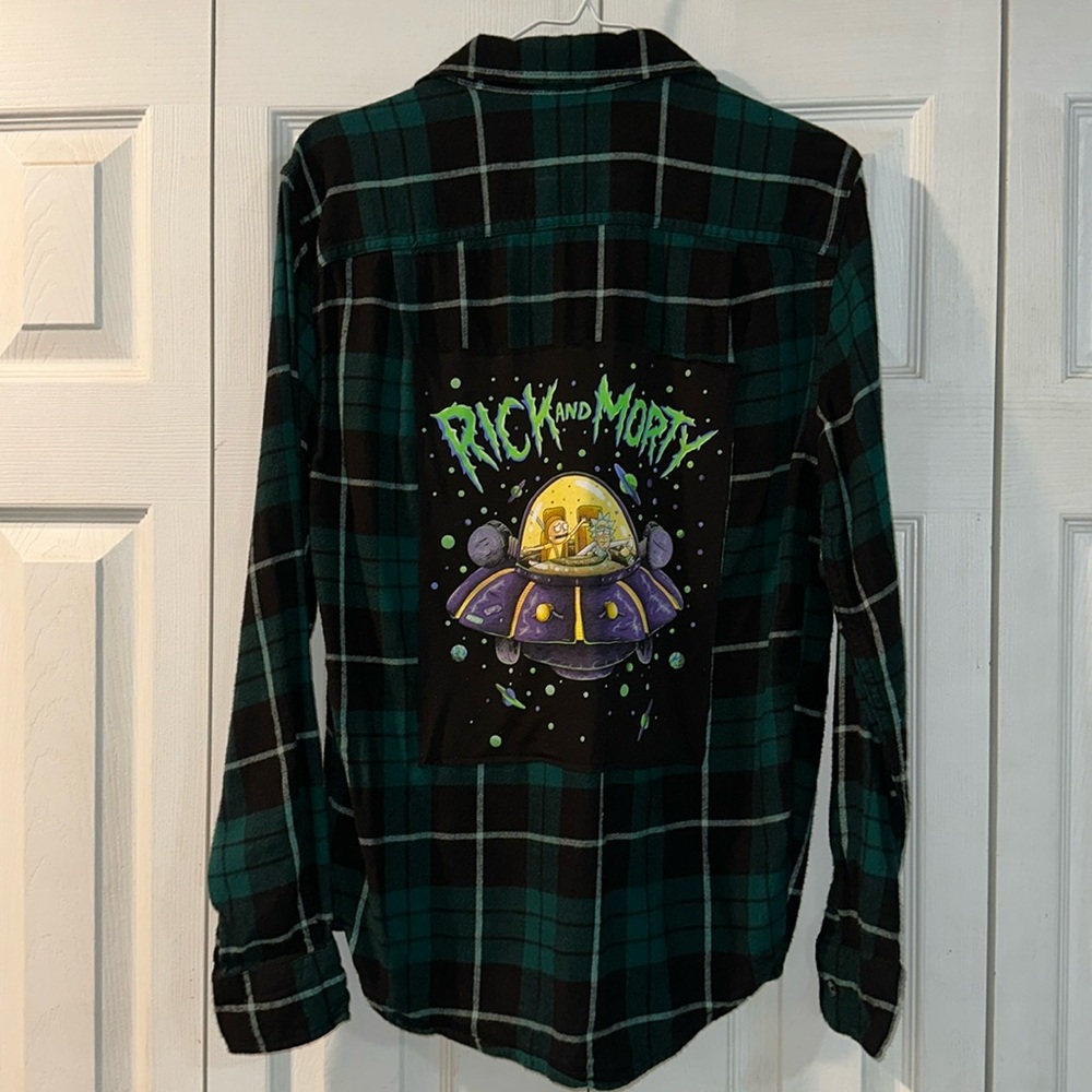 Rick and Morty green flannel